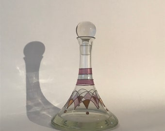 Paul Nagel enamel hand-painted decanter