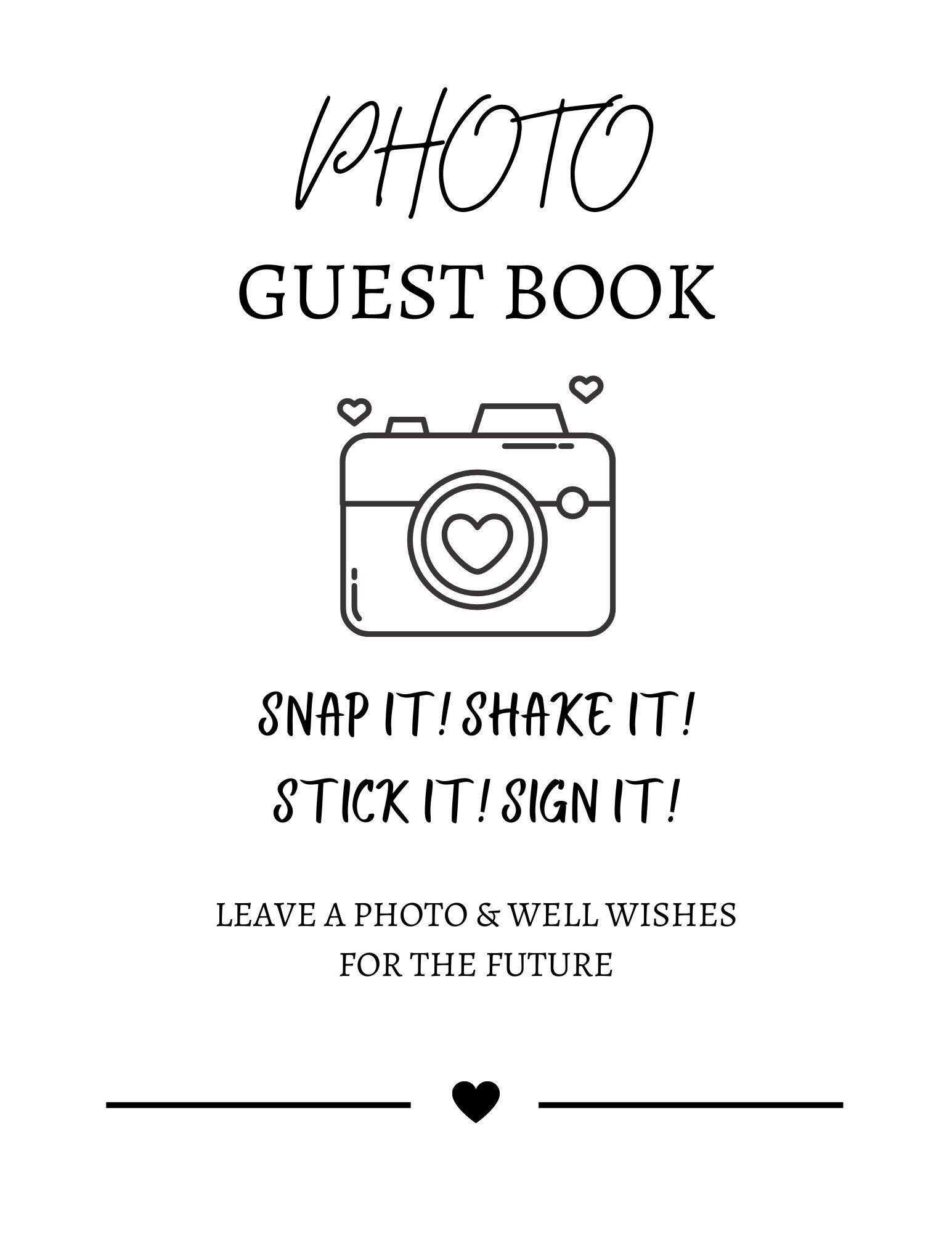 Digital Print Guest Book Sign SVG PNG Etsy
