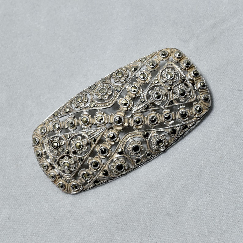 Vintage Sterling Marcasite Brooch; Germany