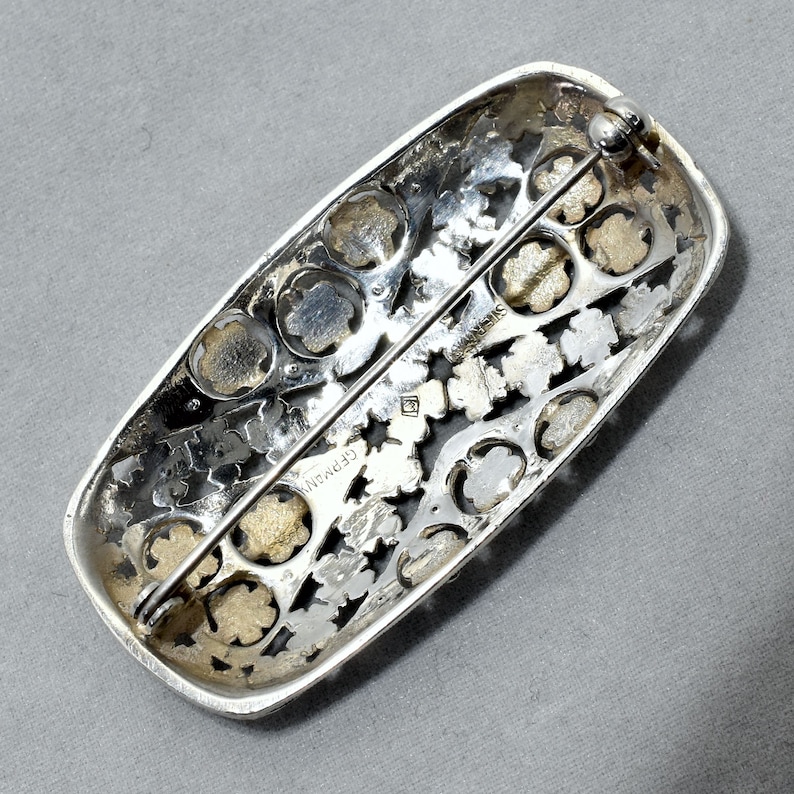 Vintage Sterling Marcasite Brooch; Germany