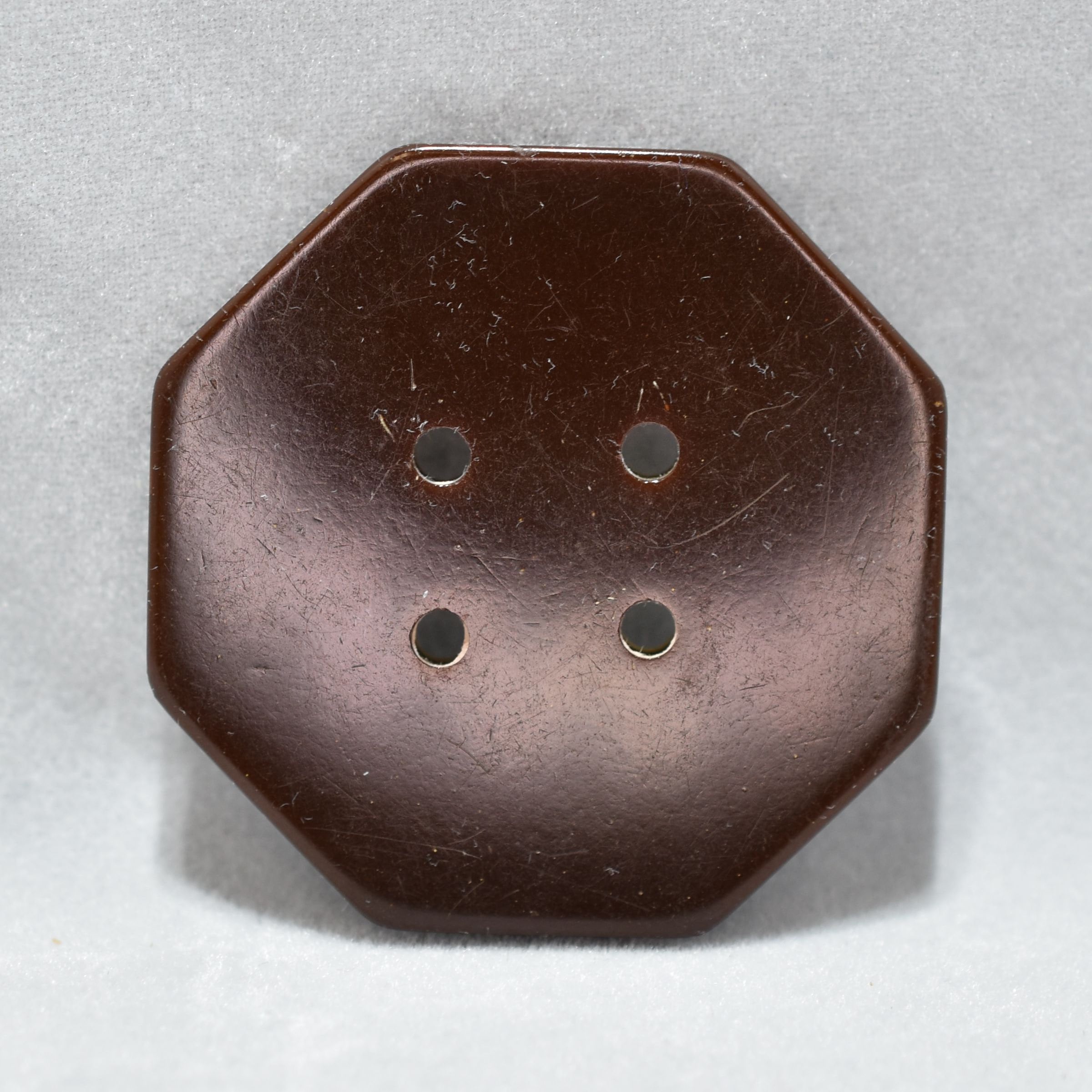 Große achteckige Bakelit Knopf Braun und Elfenbein | Etsy