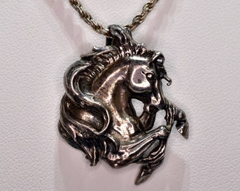 Vintage Sterling Silver Unicorn Pendant