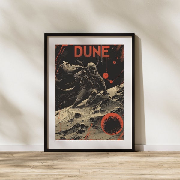 Arrakis Muad'dib Paul Dune Wall Art, Dune Imperium Printable Wall Art, Book Art Top Sellers, Digital Movie Poster, Retro Art Print
