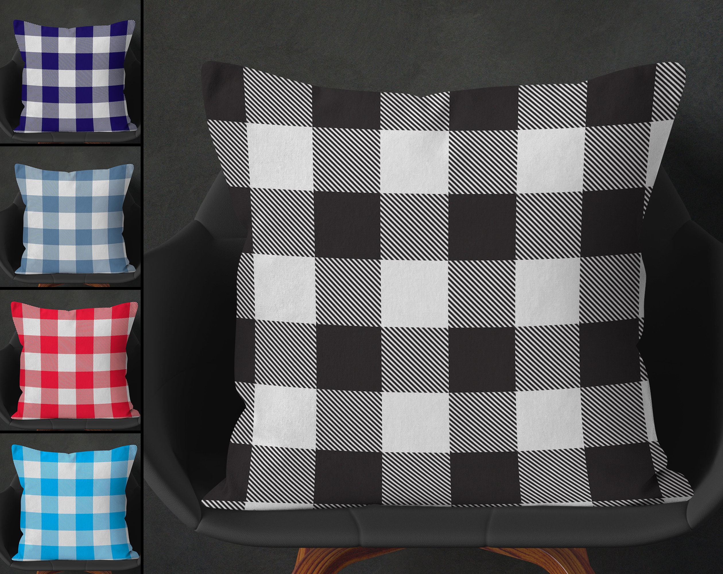 Buffalo Check Pillow Cases Black Buffalo Check Pillow Covers Etsy