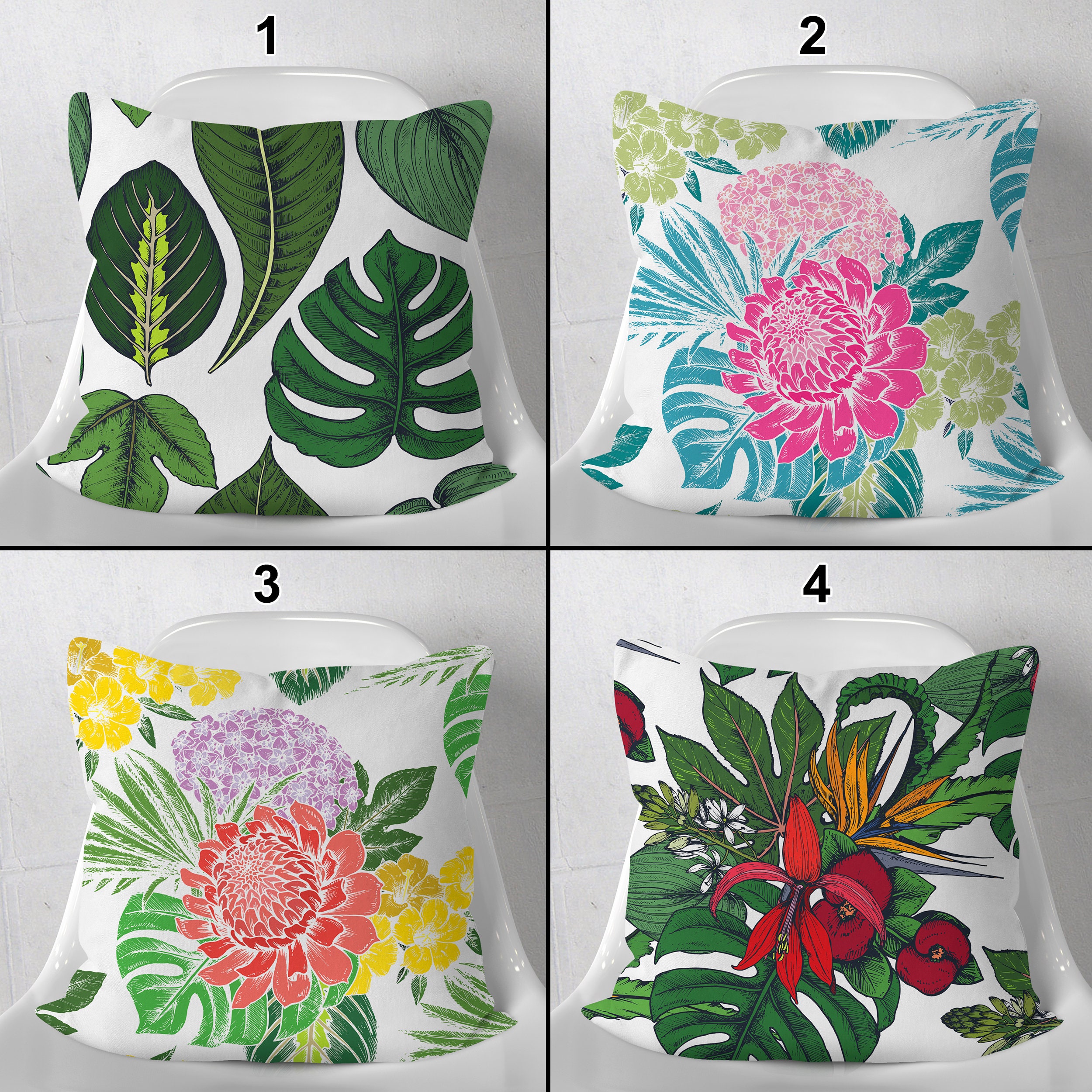 Green Pillow Covers Tropical Throw Pillow Covers Tropical Etsy