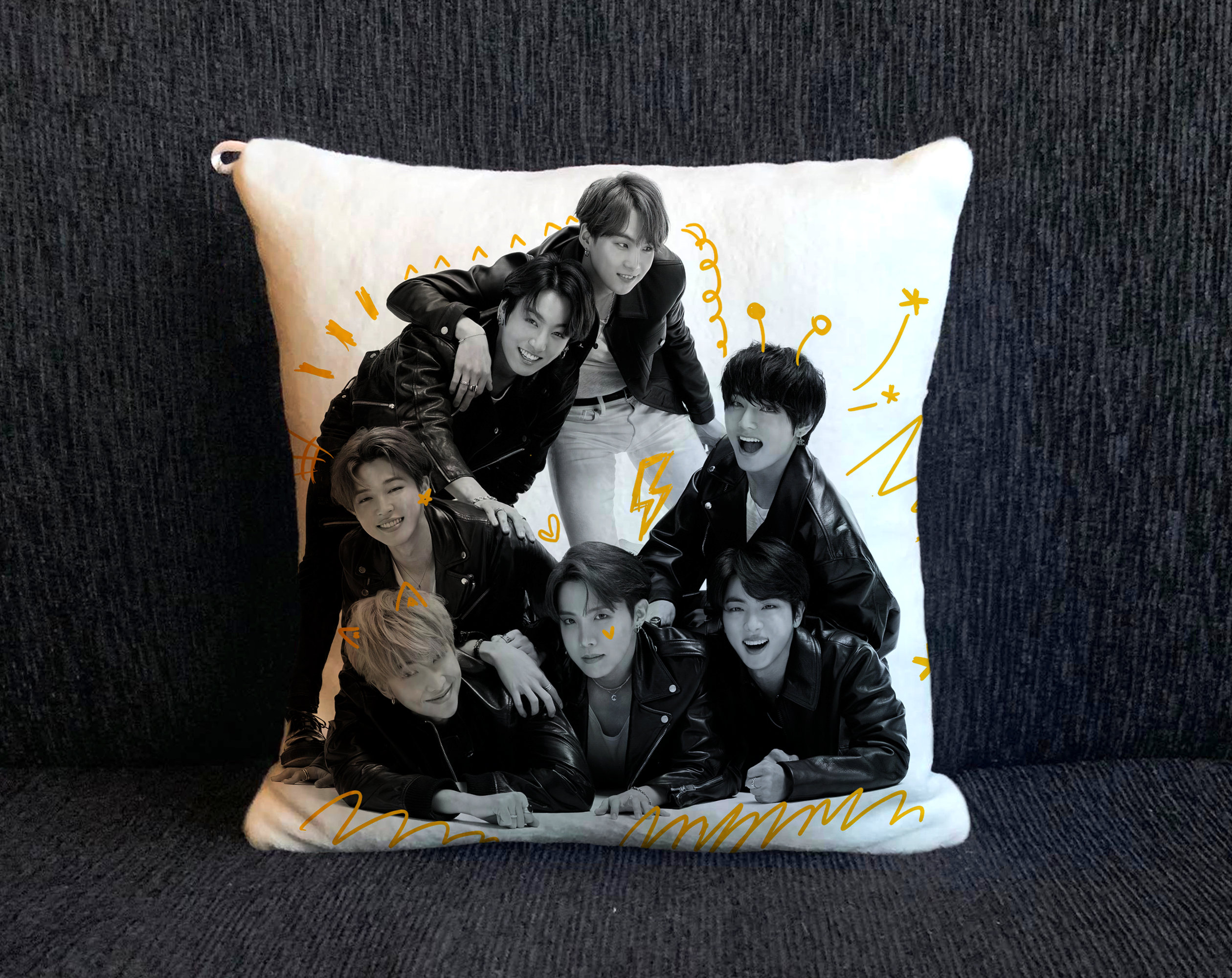 Pastele BTS Good Art Custom Pillow Case Personalized Spun Polyester Square Pillow  Cover Decorative Cushion Bed