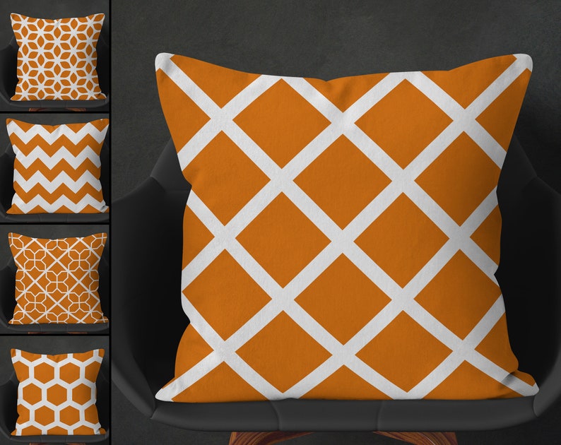 Burnt Orange Cushion Covers Burnt Orange Accent Pillow Etsy