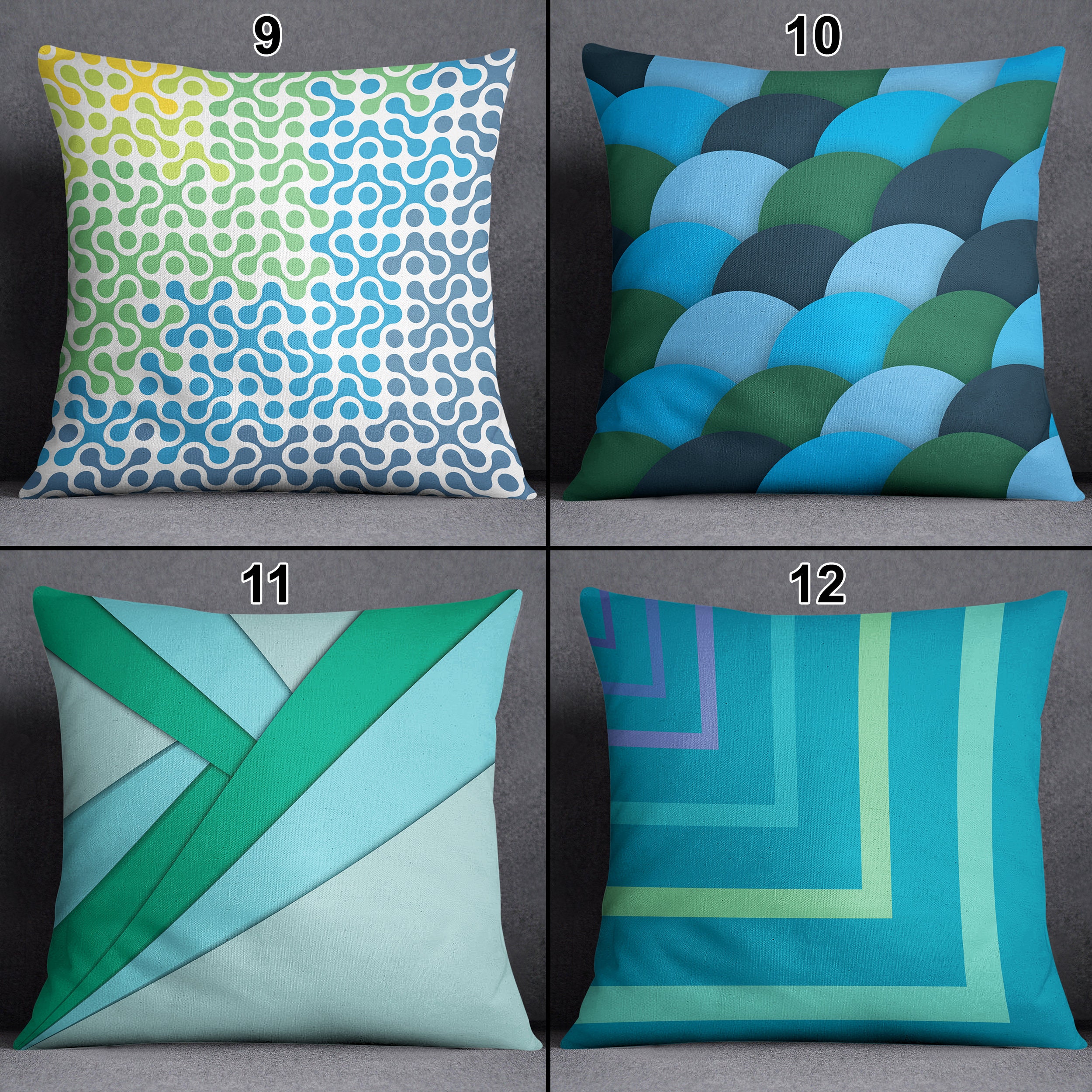 Blue And Green Pillow Covers Living Room Pillow Covers Etsy
