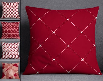 burgundy sofa pillows