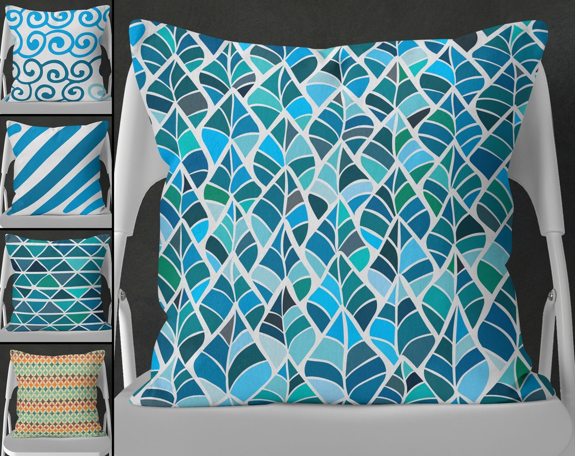 Teal Pillow Covers Turquoise Throw Pillow Covers Teal Etsy