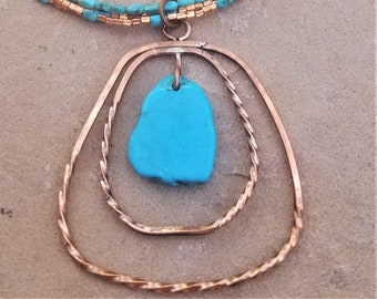 29" Copper & Kingman Turquoise Necklace