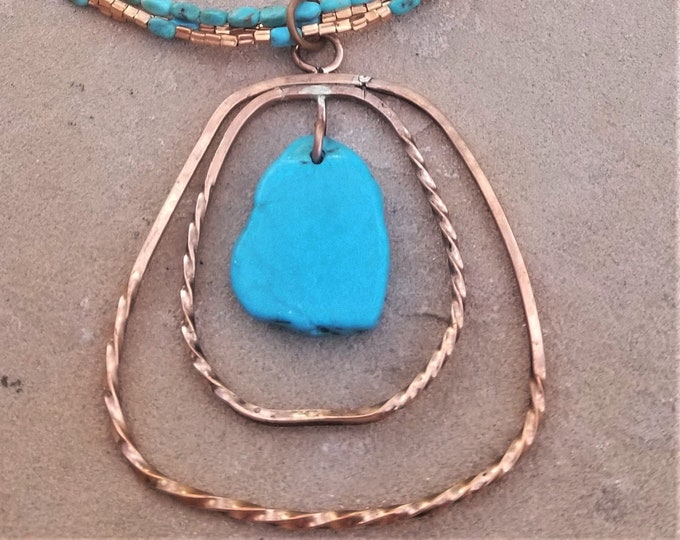 29" Copper & Kingman Turquoise Necklace