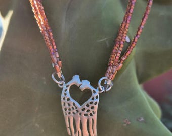 Silver Giraffe Heart Choker