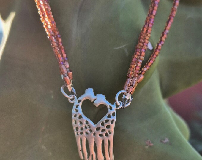 Silver Giraffe Heart Choker
