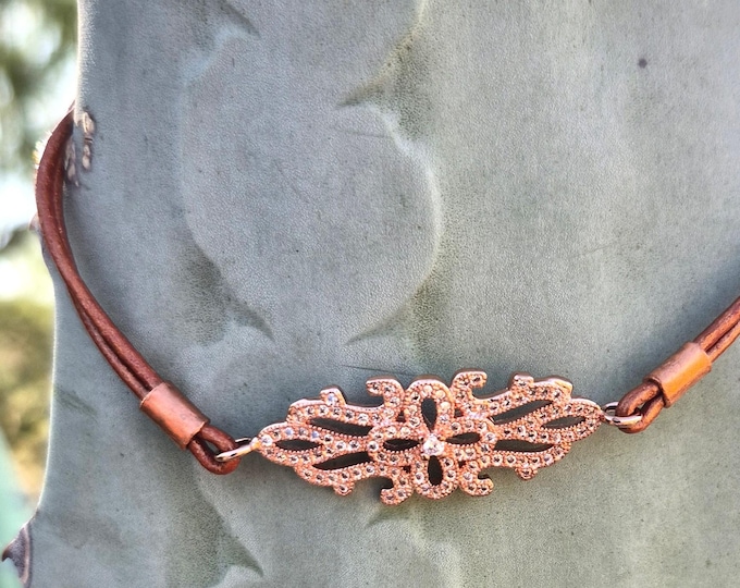 Copper Leather Bracelet