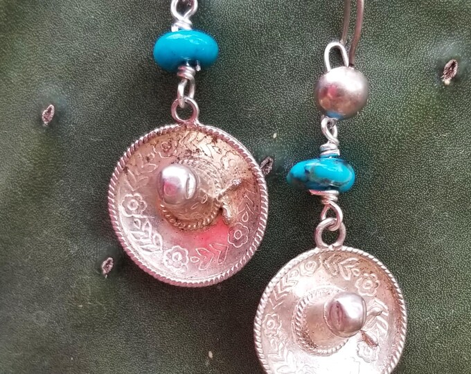 Kingman Turquoise Sombrero Earrings