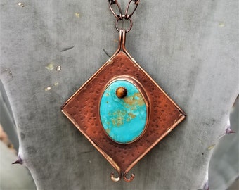 28" Copper & #8 Nevada Turquoise Necklace