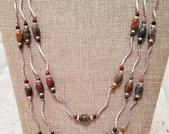 25" Red Creek Jasper 3-Strand Necklace