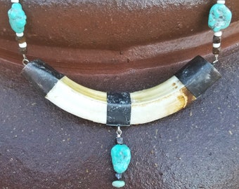 18" Las Campitas Turquoise & Bone Necklace