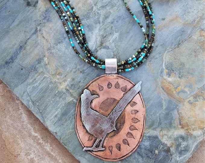 32" Roadrunner Copper & Silver Necklace