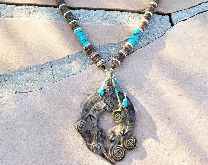 28" Nacozari Turquoise Aardvark Necklace