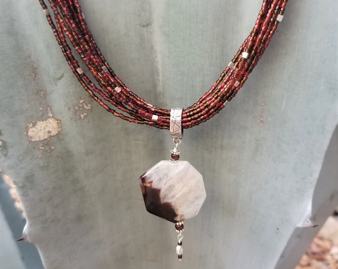 26" Copper Seed Beaded Necklace