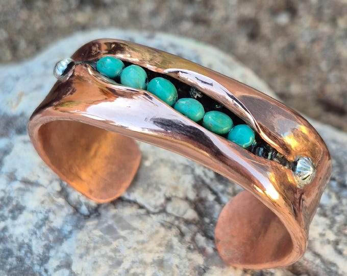 Copper Cuff with Campitos Turquoise