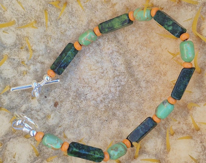 Green Agate Beaded Bracelet