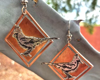 Arizona Cardinal Copper & Silver Earrings