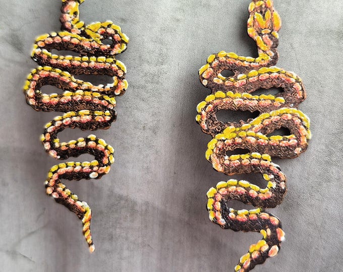 Copper Rattlesnake Earrings