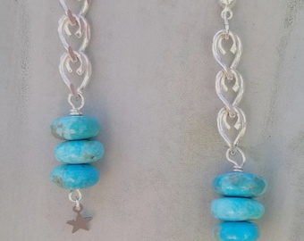 Kingman Turquoise & Silver Earrings