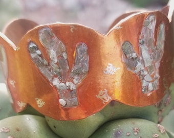 Copper Dancing Saguaro Inlaid Cuff Bracelet