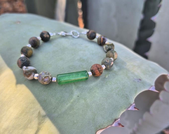 Rainforest Jasper & Jade Bracelet