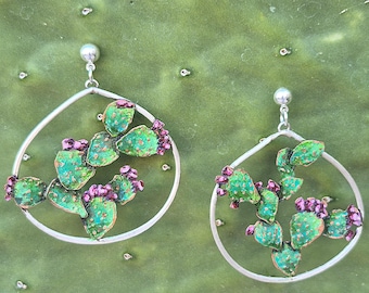 Prickly Pear Plant Earrings