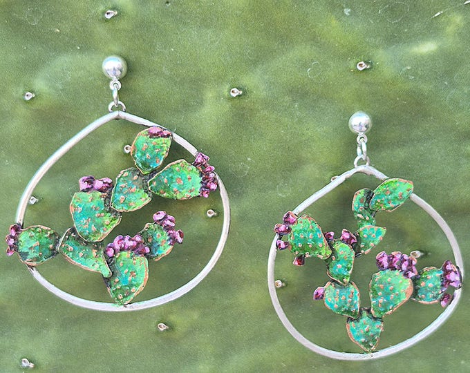 Prickly Pear Plant Earrings