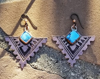 Golden Hills Turquoise & Copper Earrings