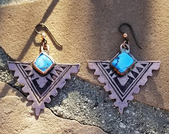 Golden Hills Turquoise & Copper Earrings