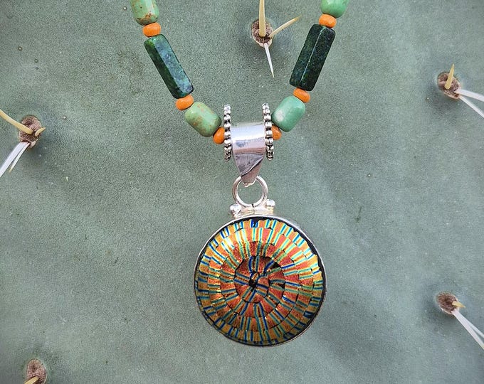 Sunburst Necklace w/ Agate & Turquoise