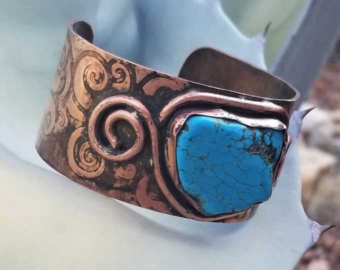 Copper & Kingman Turquoise Cuff Bracelet