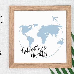 Abenteuer erwartet Svg-Dxf-Png-Eps | Reise SVG Geschnittene Datei