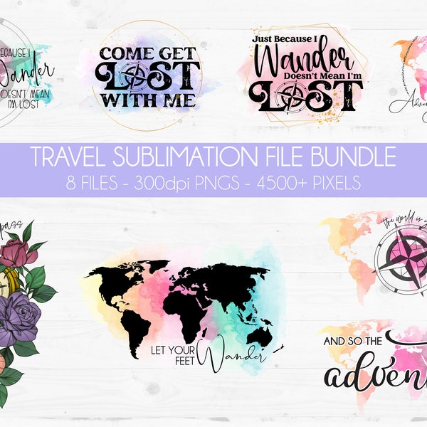 Travel Sublimation Bundle | Explore Png | Wander Png