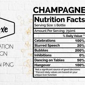 | de la valeur nutritive au champagne Alcool Png