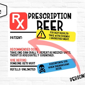 Prescription Beer Sublimation PNG | Drinking Alcohol Clipart