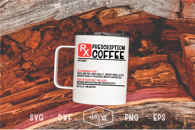 Download Prescription Coffee Label Svg-Dxf-Png-Eps | Etsy