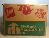 Vintage 1970 39 s RC Cola 7UP Canada Dry - Plastic Coated Cardboard Shipping Crate
