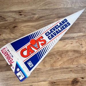 Vintage 90&#39;s Cleveland Cavaliers NBA White Basketball Pennant by: Wincraft