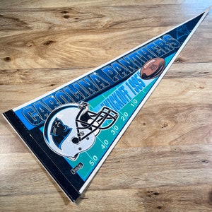 Vintage 1995 CAROLINA PANTHERS Kickoff - Conmemorativo de la 1a temporada - Fútbol americano de la NFL - Banderín