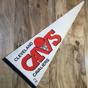 Vintage 90&#39;s CLEVELAND Cavaliers  - NBA Basketball -  White Pennant