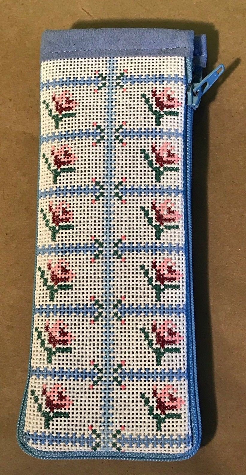 Stich & Zip Selffinishing FLORAL Roses Needlepoint Canvas Eyeglasses