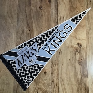 Vintage 90&#39;s Los Angeles KINGS -  Crisscross Felt Hockey Pennant LA Kings NHL By: Wincraft